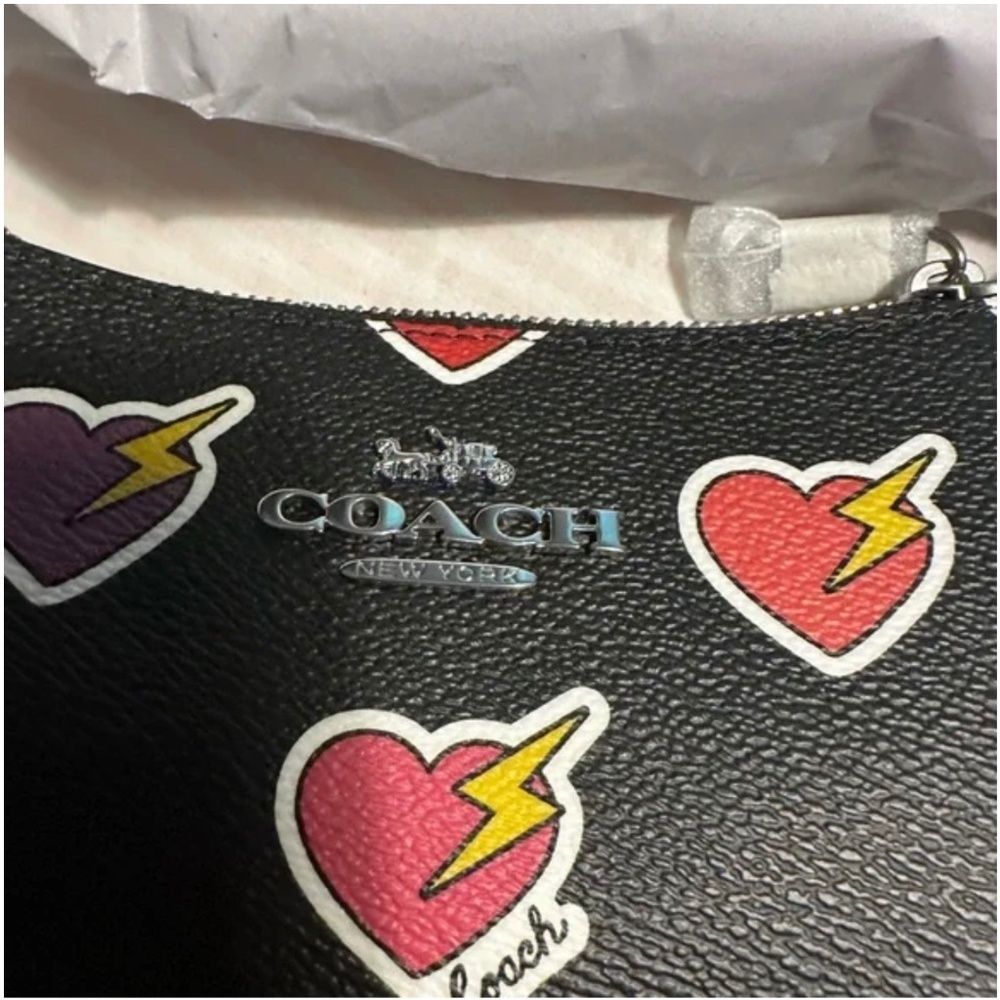 Coach Teri Shoulder Bag With Heart Print NWT